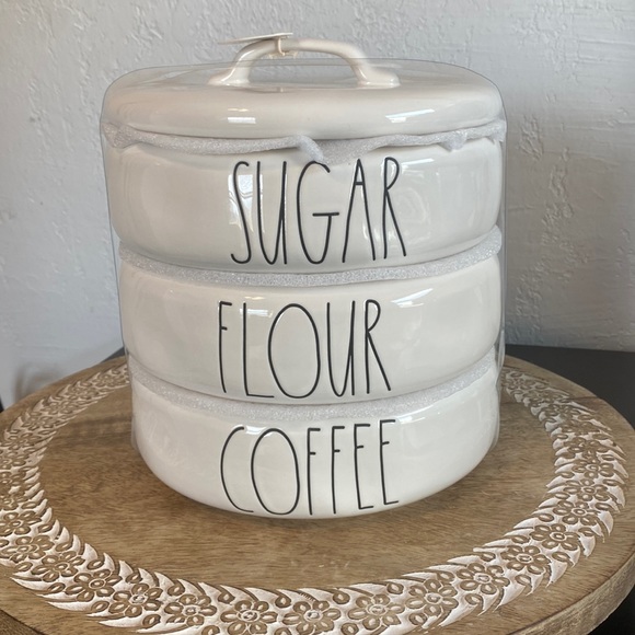 Rae Dunn Other - Rae Dunn SUGAR FLOUR COFFEE Stacker Canisters